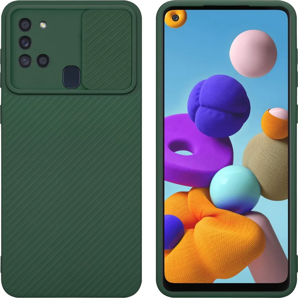 Custodia Cadorabo per Samsung A21s Verde | Protezione Fotocamera TPU