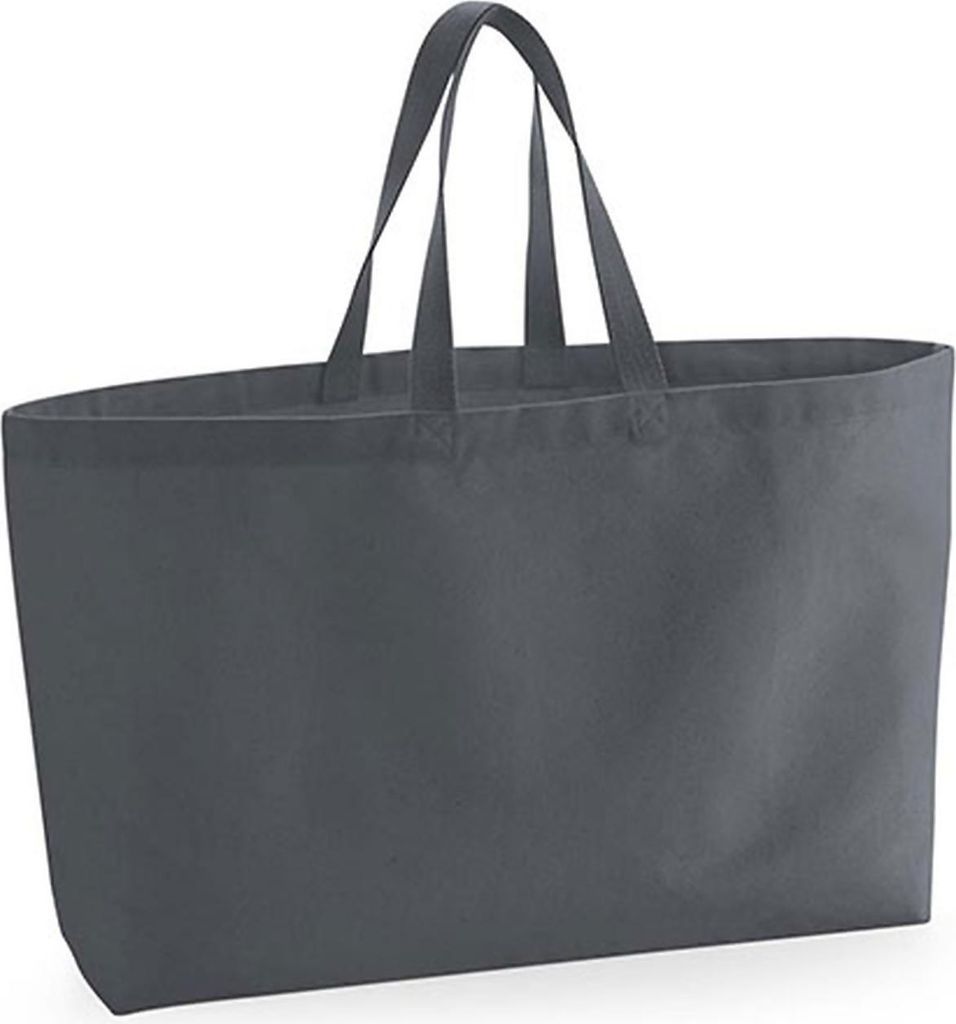 Westford Mill W696 | Oversized Canvas Tote Bag 56 x 41 x 16 cm - Farbe: Graphite Grey - Größe: One Size