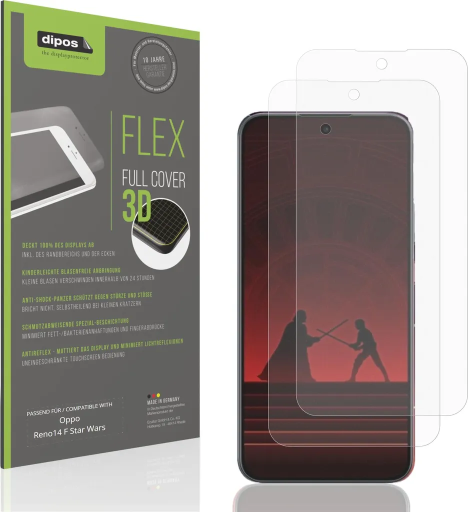 dipos I 2X Pellicola Protettiva Compatibile con Oppo A73 5G Pellicola di Protezione Cristallo