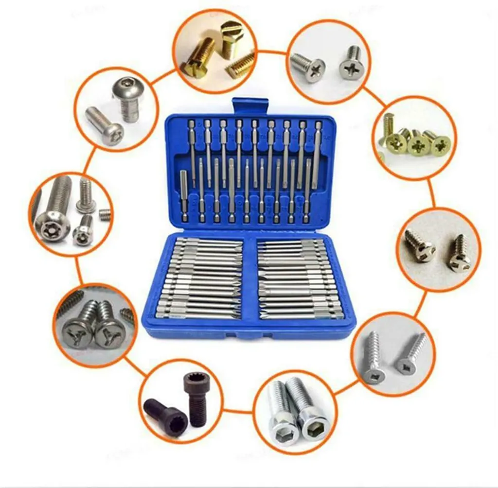 Embouts Longs pour Zones Difficiles - Set de 50 Pièces 75mm avec Boîtier