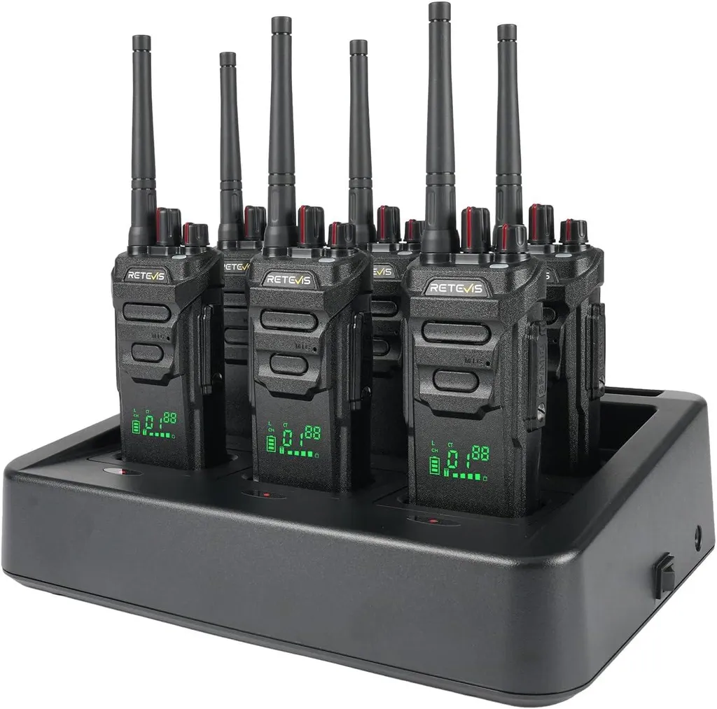 Talkie-Walkie Charge Rapide 1500mAh et Station de Recharge 6 Voies