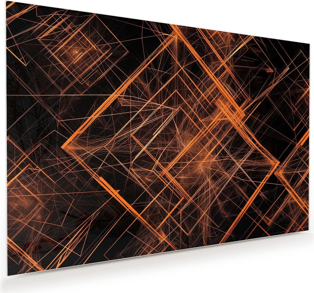 Glasbild 75x50cm in XXL für Wohnzimmer, Schlafzimmer Motiv Geometrisches Muster