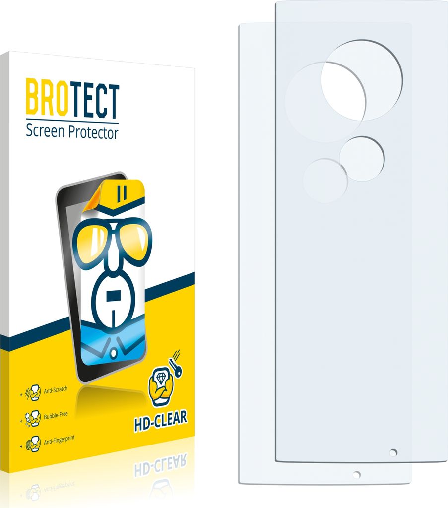 2x BROTECT Schutzfolie für Motorola Moto G7 Plus (Rückseite) Folie Klar Transparent