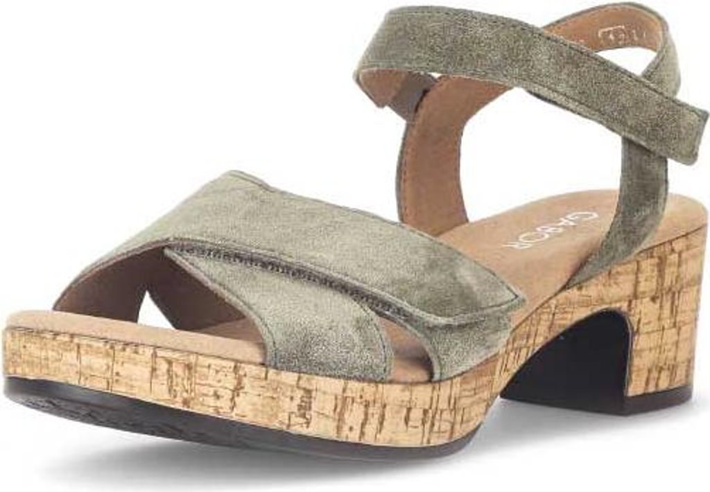Gabor Comfort Plateau Sandalen - Pine Veloursleder : 42 : Normal Größe: 42 Weite: Normal