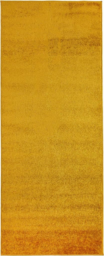 Mazovia Teppich Gelb Einfarbig - Teppich für Wohnzimmer, Schlafzimmer gut für Fußbodenheizung - 80x250 cm