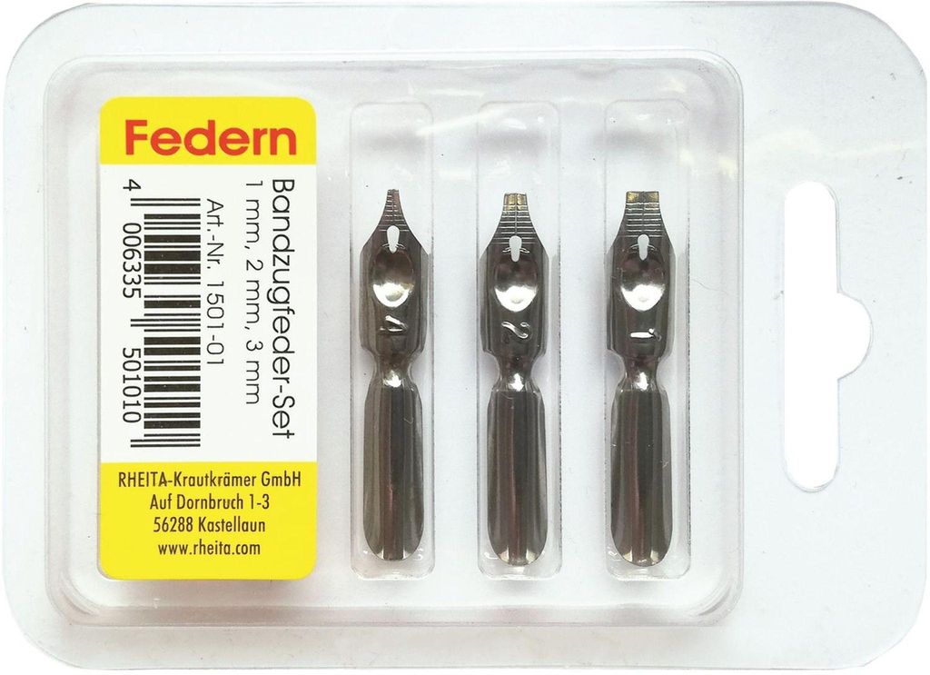 Rheita Federnset, Bandzug, 1.0+2.0+3.0 mm, 3 Stück in Klarsichtbox