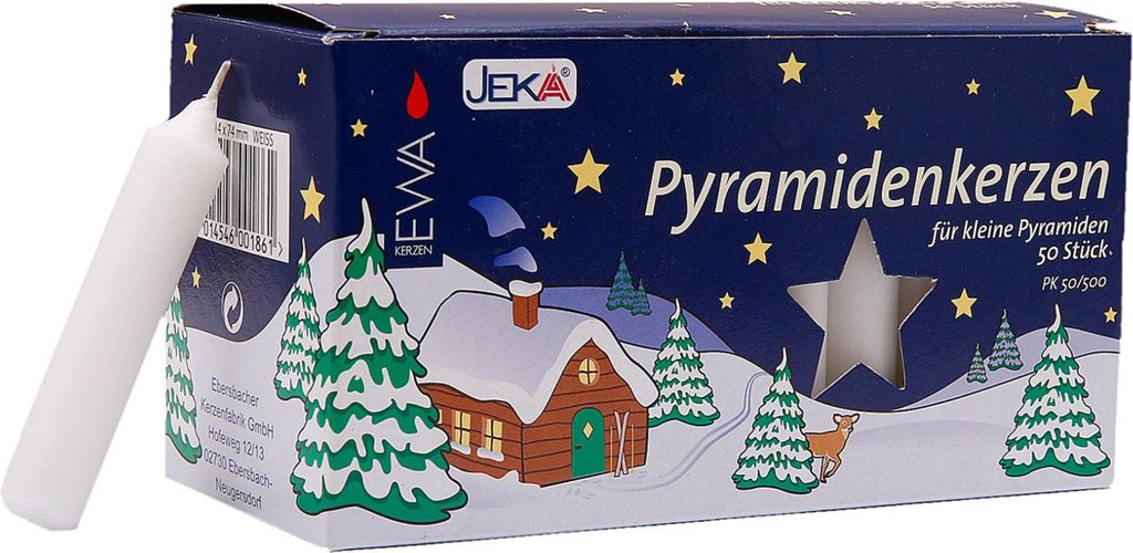 EWA pyramídové sviečky biele 50. roky Obrázok produktu 