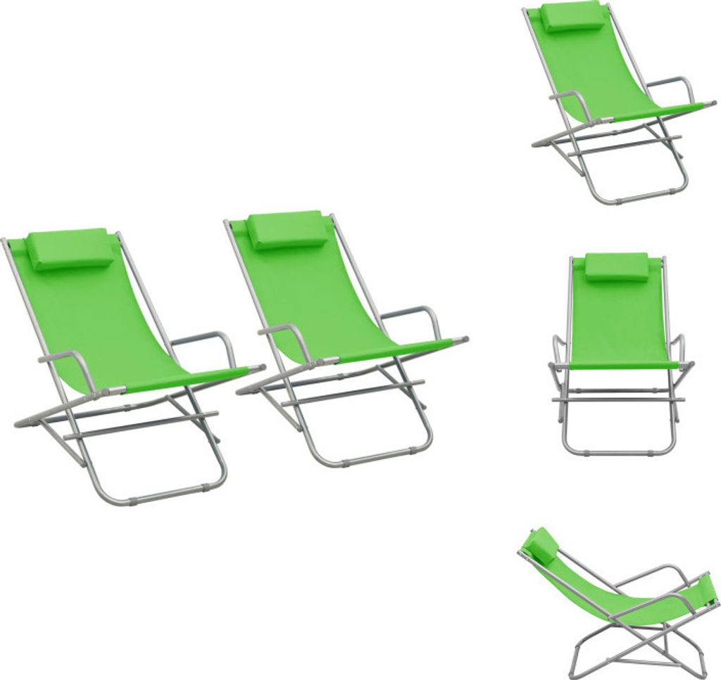 vidaXL Schaukelstühle 2 Stk. Stahl Grün - Sonnenliegen