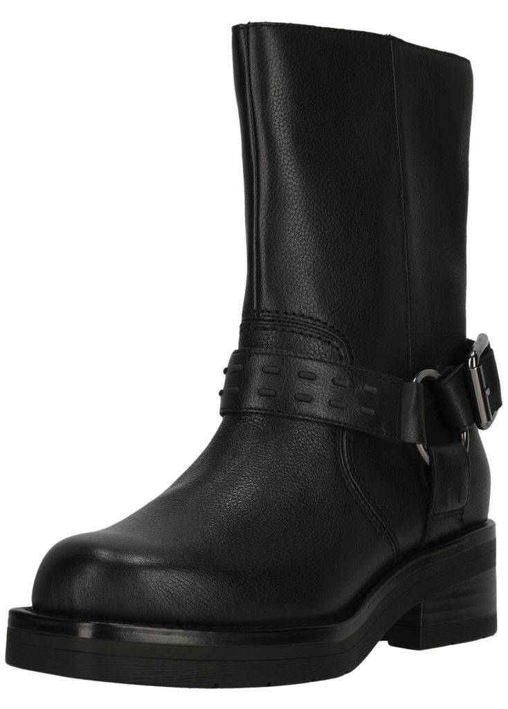 CLARKS Biker Boots Rebelle Up Black Leather mit herausnehmbarem Contour-Cushion-Fußbett 1216 Black Leather 39