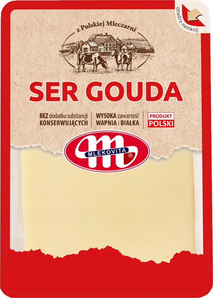 Mlekovita Ser Gouda plastry 150g Zdjęcie produktu 