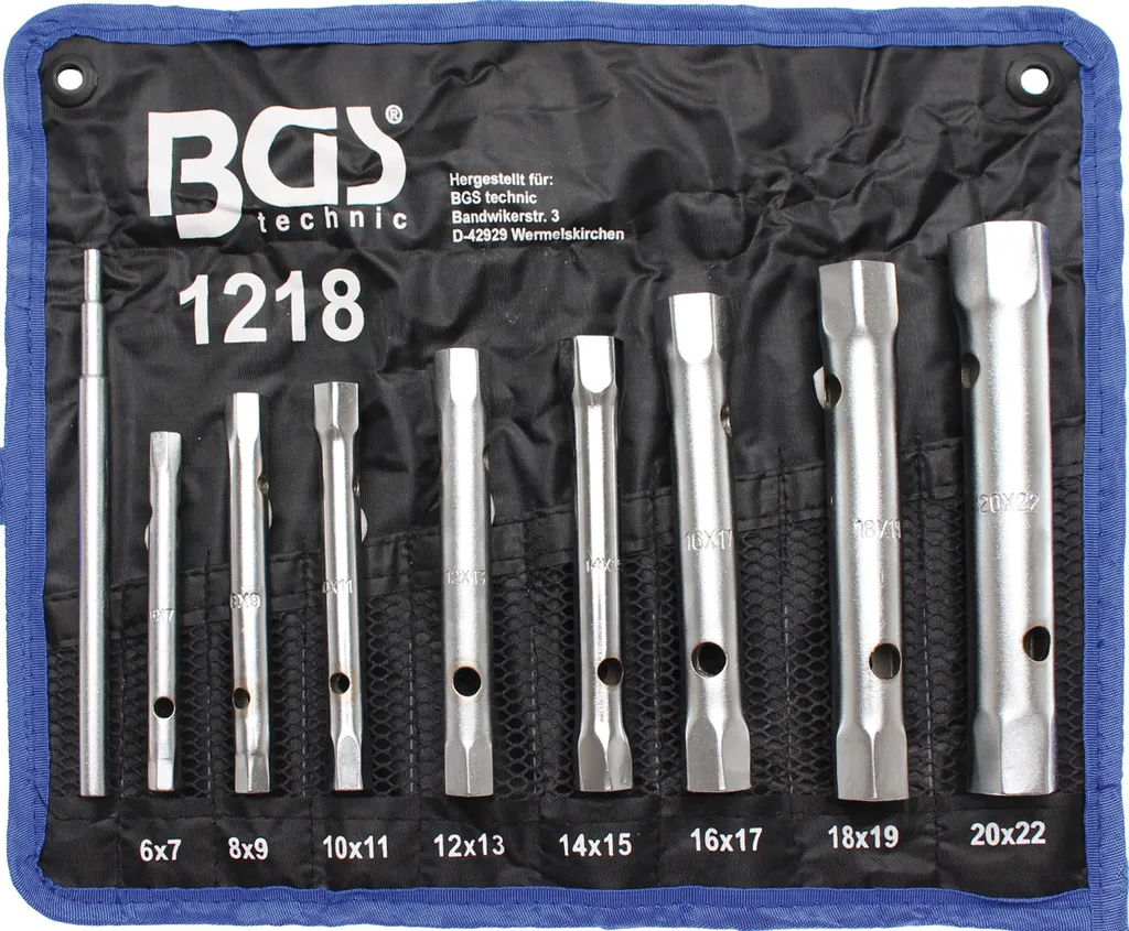 Set 9 Chiavi a Tubo Professionali 6-22mm | Acciaio CR-V Alta Resistenza