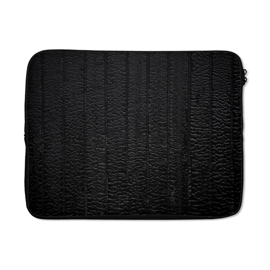 MuchoWow Laptop Hülle 17 Zoll Laptoptasche Schwarz - Design - Textur - Lederoptik - Zipper - Schutzabdeckung