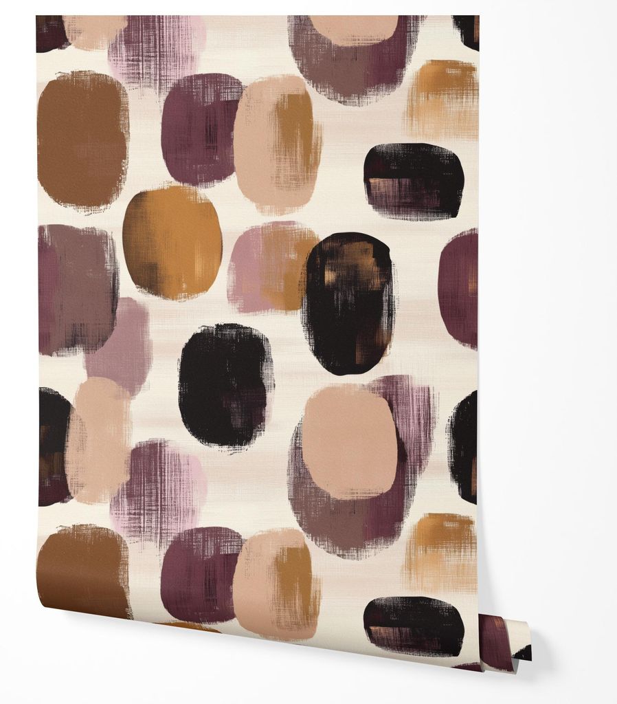 Vliestapete Abstrakte Pinselstriche Wohnzimmer 2x2,5 Braun-Beige-Lila