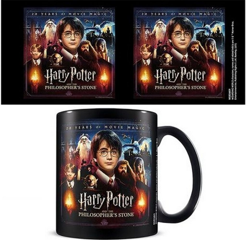 Harry Potter - Kaffeebecher "20 Years Of Movie Magic" BS3301 (Einheitsgröße) (Schwarz/Bunt)