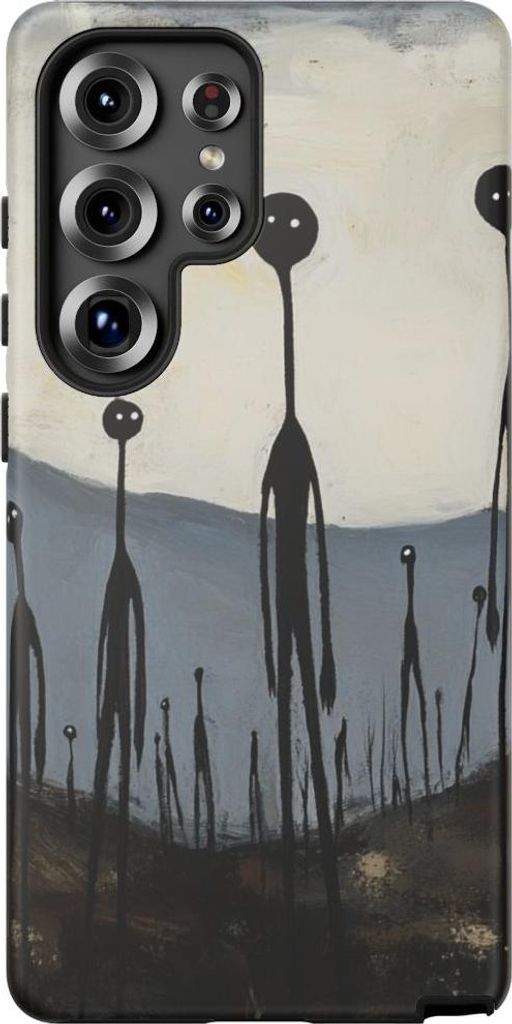 Geheimnisvolle Strichmännchen-Landschaft – Hülle Kompatibel mit Galaxy S25 Ultra