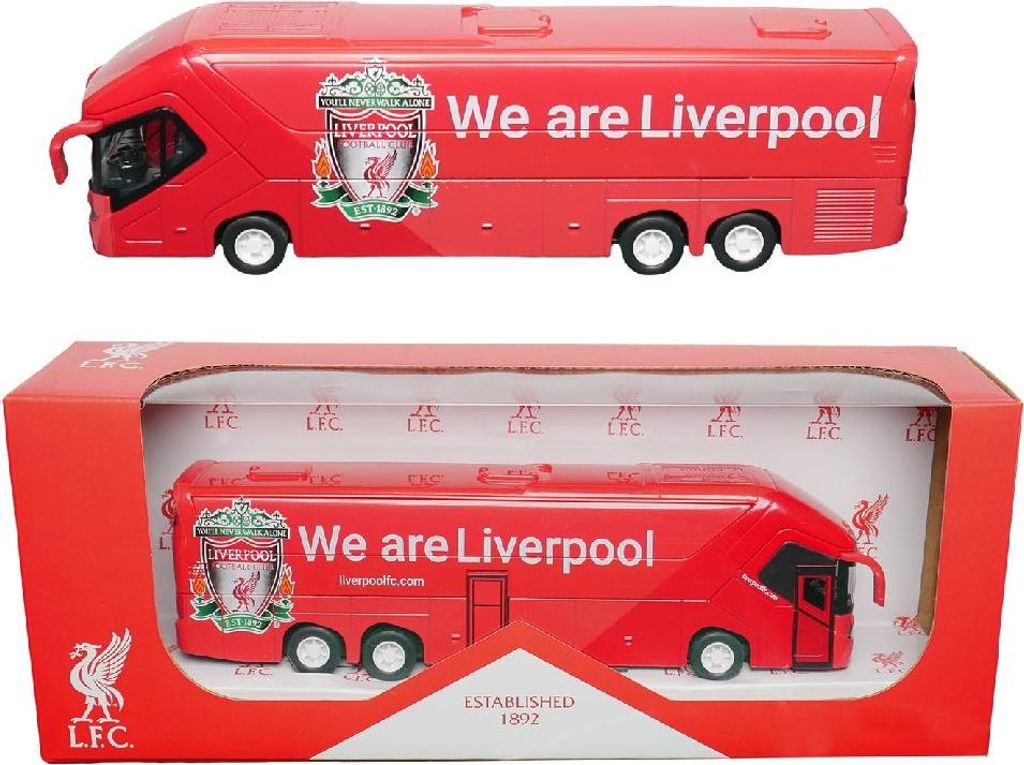van der Meulen Liverpool FC Team Bus Spielzeug rot 1:50 Produktbild 