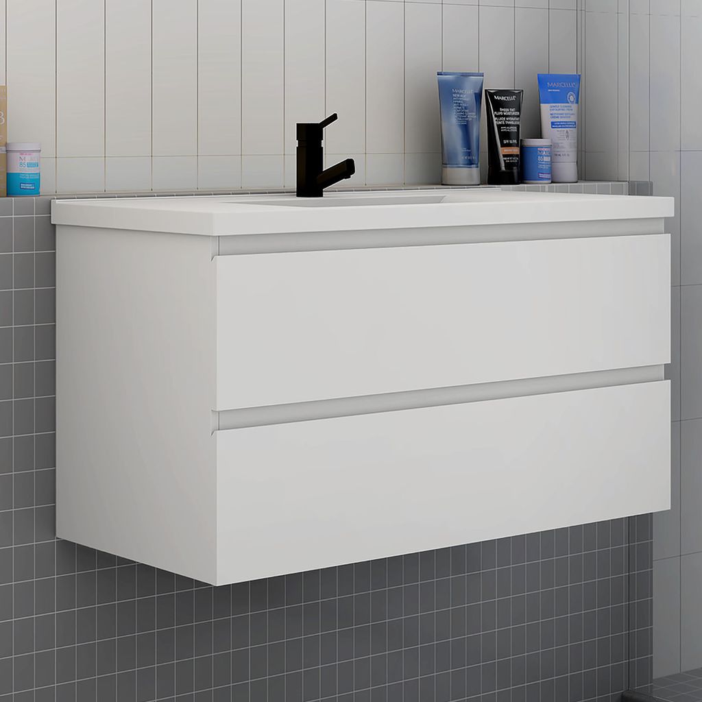 Badezimmermöbel 100cm CINIC-Serie Keramik Waschtisch mit Produktbild 