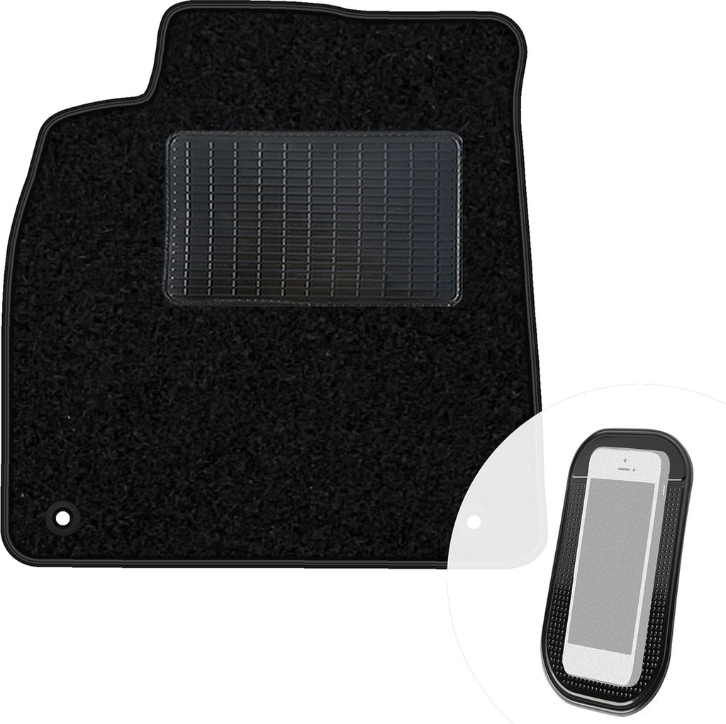 moto-MOLTICO Fahrer Fußmatte Auto Velours Fahrerseite Autoteppiche Schwarz Fahrermatte 1-teilig passend für Audi A6 IV C7 A7 I 4G