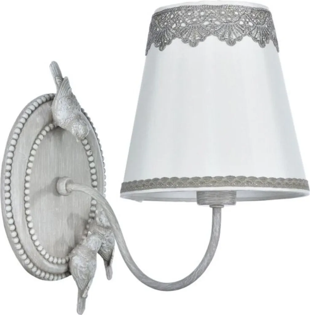 Luminaire Mural de Style Ancien et Baroque en Métal Gris 16x28x26 cm