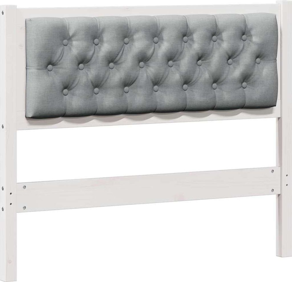 vidaXL Kopfteil Sonstiges Weiß und Hellgrau 100 cm Massivholz Kiefer