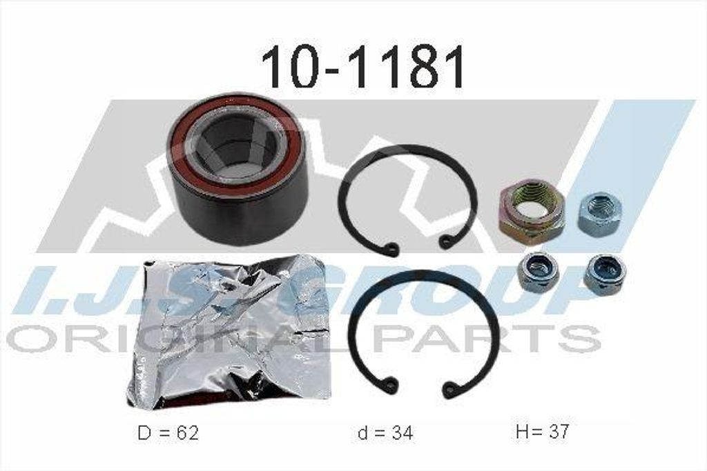 IJS GROUP Radlagersatz Vorne für VW Polo Coupe (86C, 80) 62mm 10-1181