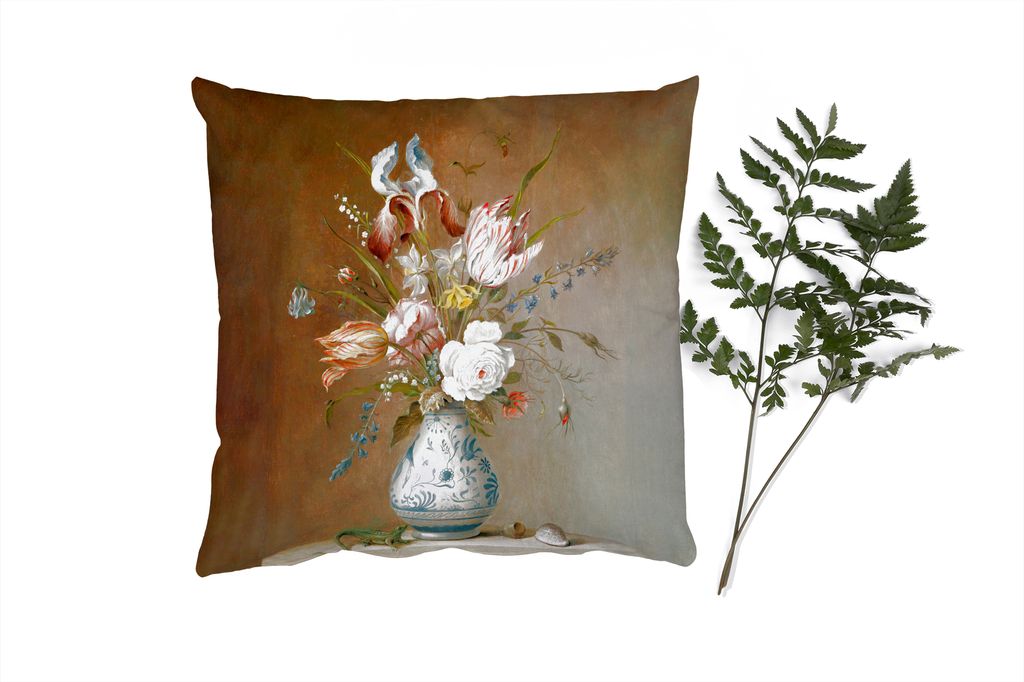 MuchoWow Zierkissen Sofakissen Wohnzimmer Dekokissen 50x50 cm Alte Meister - Blumen - Balthasar van der Ast - Komfort - Sofakissen