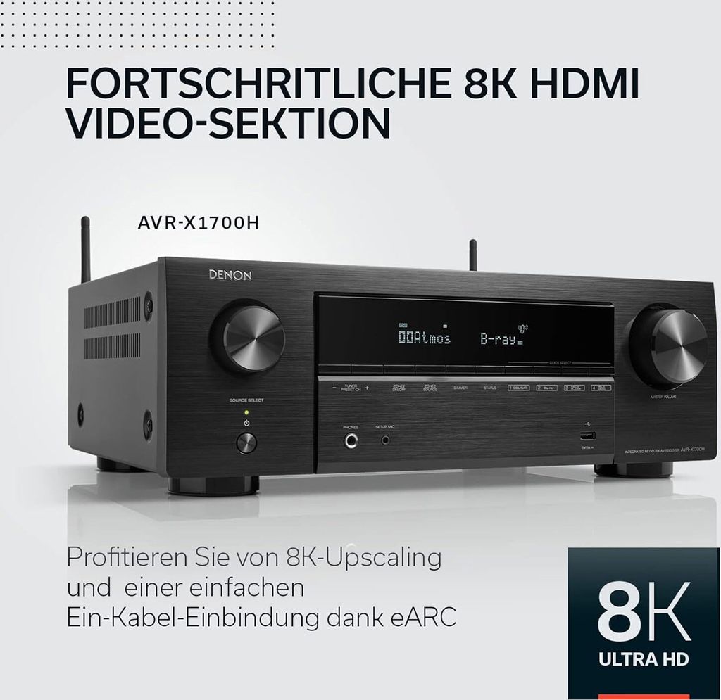 Denon avr-x1700h schwarz av receiver 7.2ch / 145w / 8k Produktbild 14
