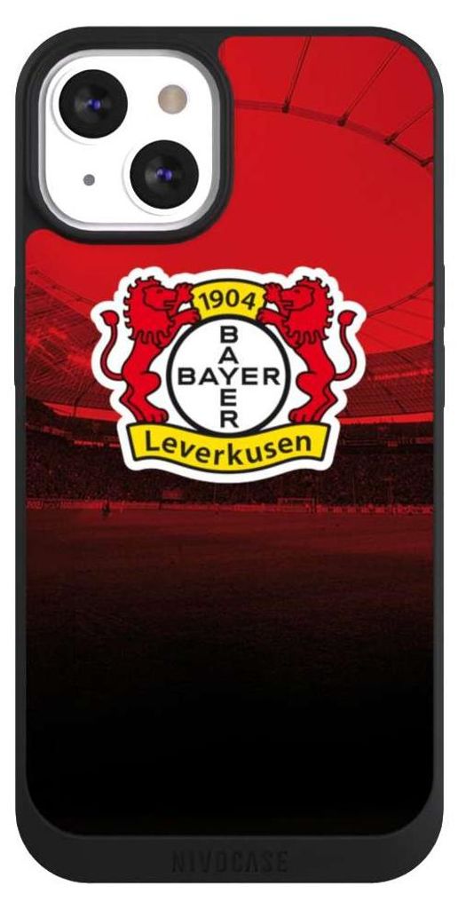 NIVOCASE Handyhülle für Apple iPhone 13 Hülle NIVOpure Case Schwarz Bayer 04 Leverkusen Offizielles Lizenzprodukt Stadion