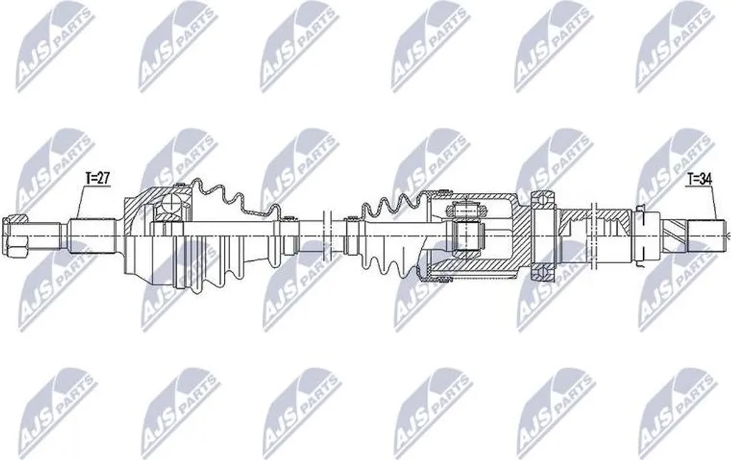 Arbre de transmission OE BV613B436BB NTY en acier forgé pour C-Max