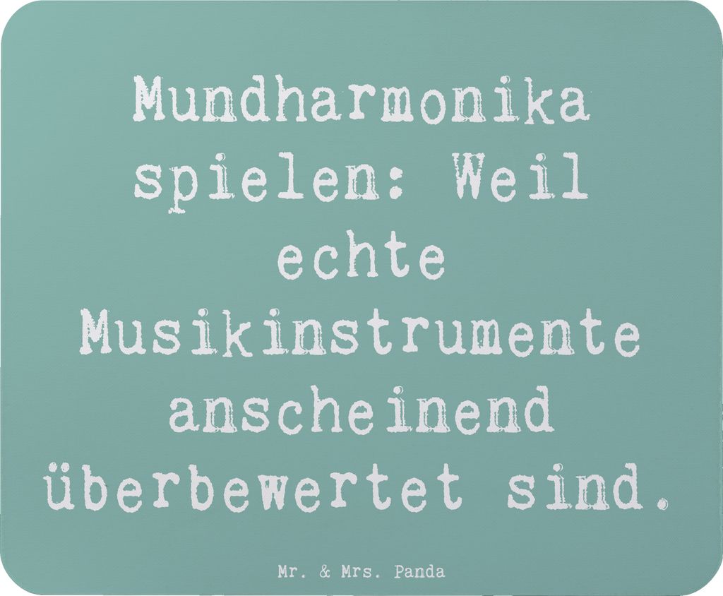 Mr. & Mrs. Panda Mauspad Spruch Mundharmonika Freude - Meeresbrise - Geschenk, Musik, Folklore, mousematte, Musikinstrument, Musiker, Ironie, Mouse...