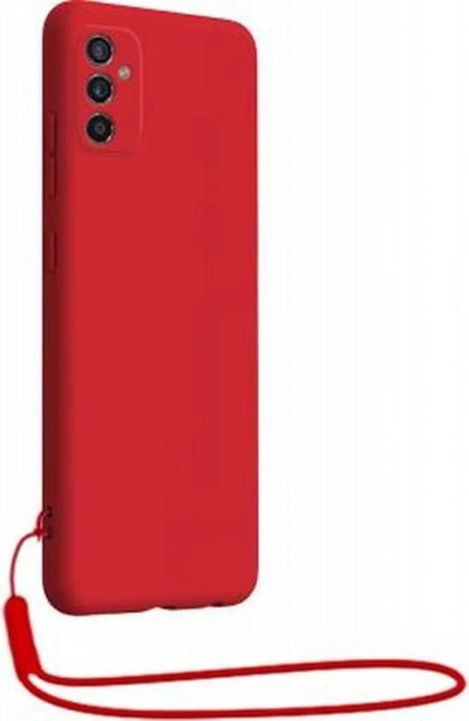 BigBen Connected, cover per Samsung Galaxy M52 5G in silicone con cinturino abbinato, rosso