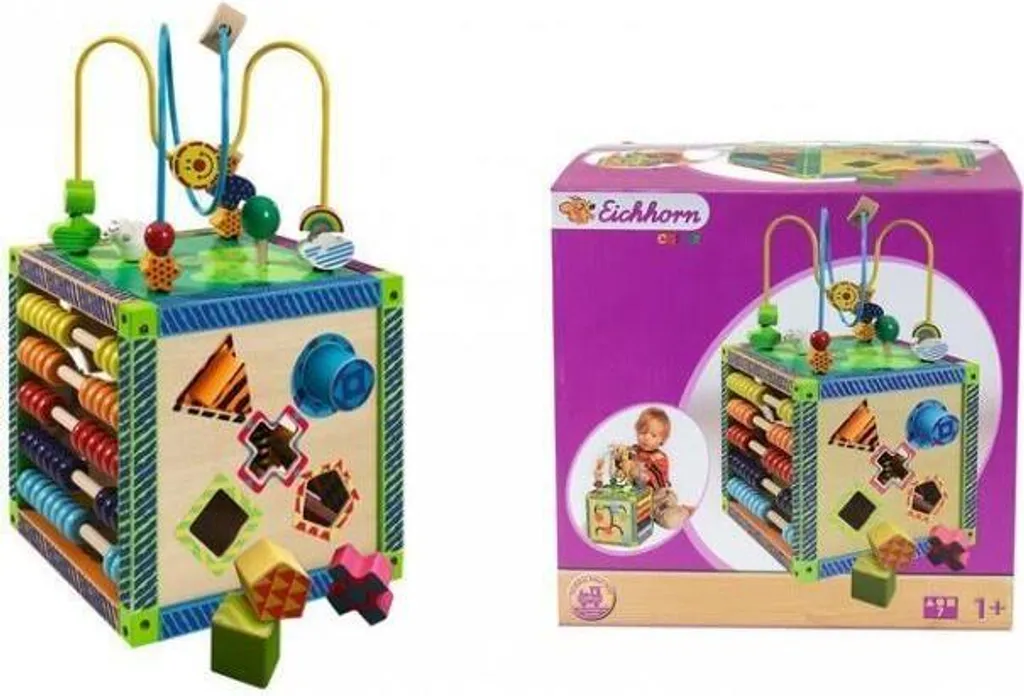 Cube d'Éveil Multi-activités en Bois Eichhorn Color pour Bébé dès 1 An - 10
