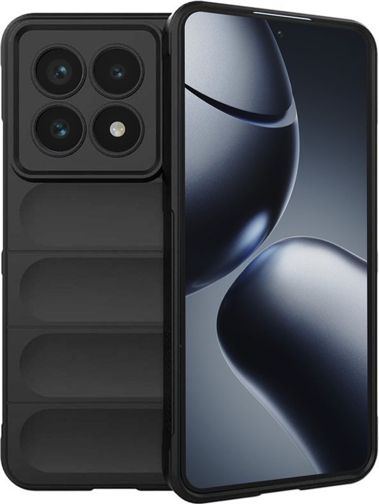 Techsuit Magic Shield Silikon Back Cover Hülle für Xiaomi 14T Pro - Schwarz