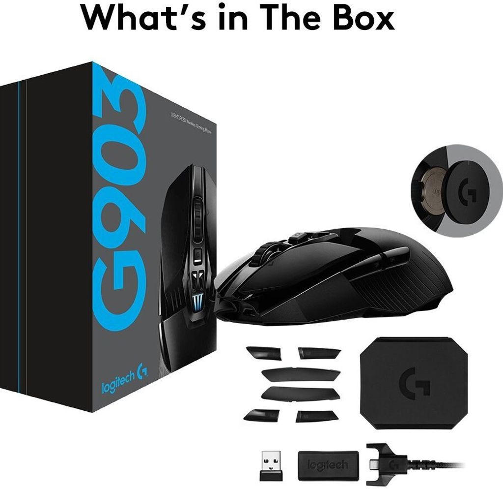 Logitech G G903 LIGHTSPEED, Beidhändig, Optisch, RF Produktbild 