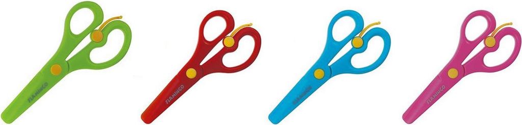 Plastikschere mit Stoßstange 13,5cm Flamingo