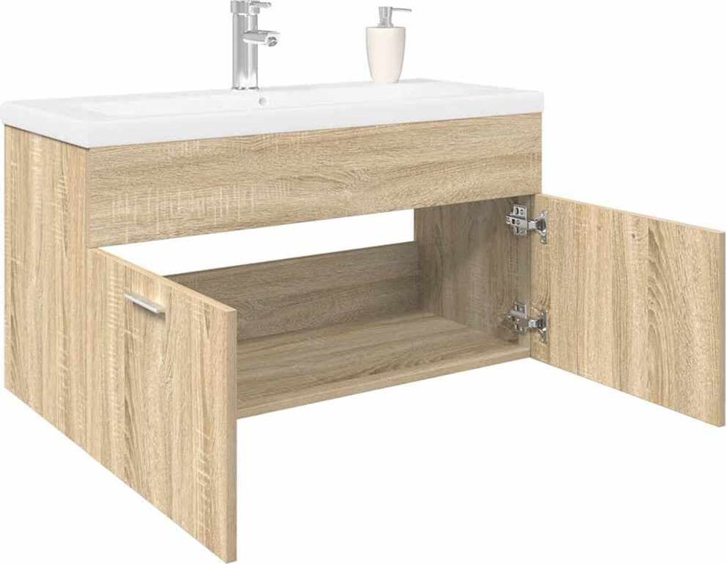 "2026 Promotion" Waschbeckenunterschrank/Badschrank - mit Einbaubecken - Sonoma-Eiche - Badezimmer CC17941