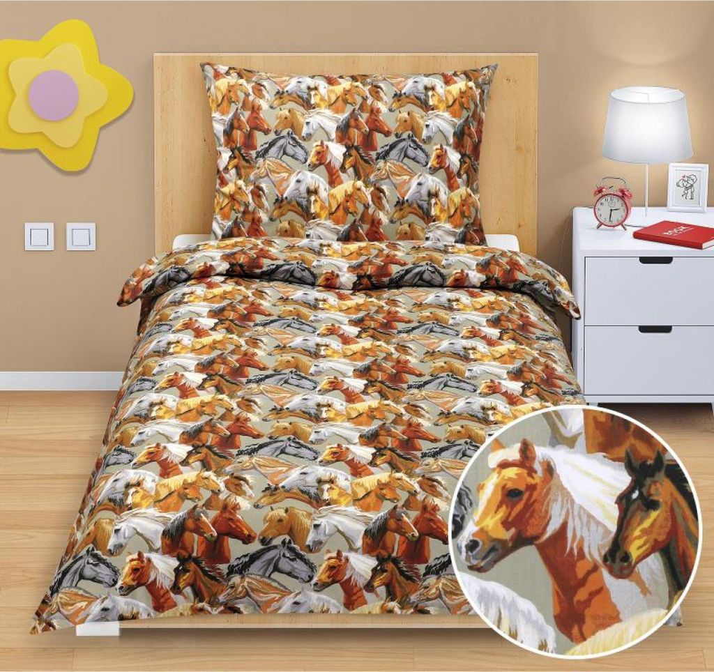 Junior Baumwollbettwäsche - Braun - 140x200, 70x90