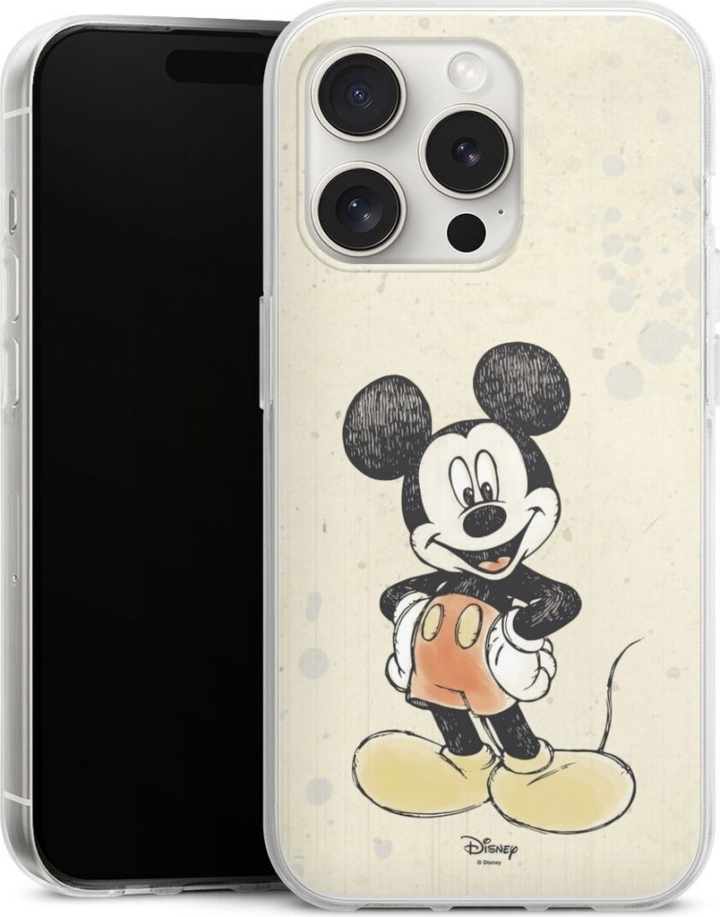 DeinDesign Handyhülle für Apple iPhone 15 Pro Silikon Hülle Case Smartphone Schutzhülle Mickey & Minnie Mouse Offizielles Lizenzprodukt Wasserf...
