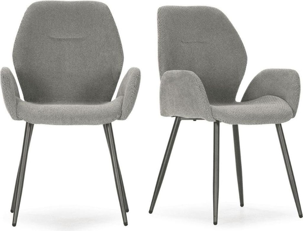 CALICOSY - Stoffsessel 2er-Set mit Metallfüßen H86 cm - SOLA