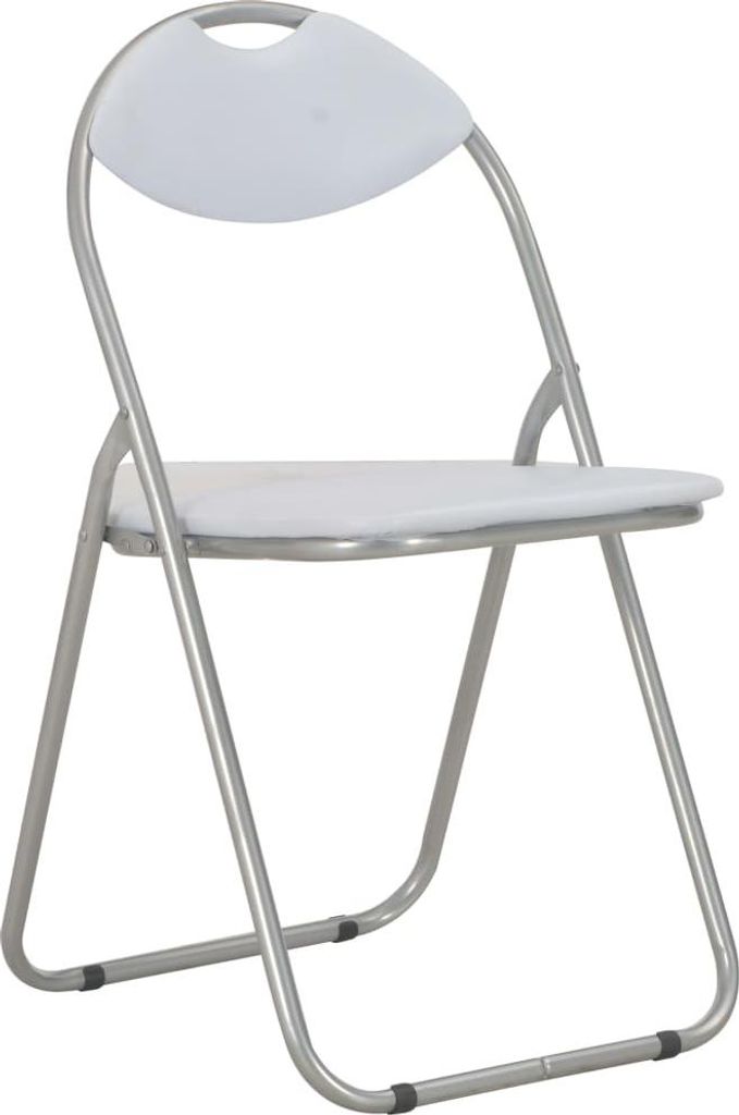 vidaXL Skládací jídelní židle 2 ks. Bílá Imitace kůže Obrázek produktu 