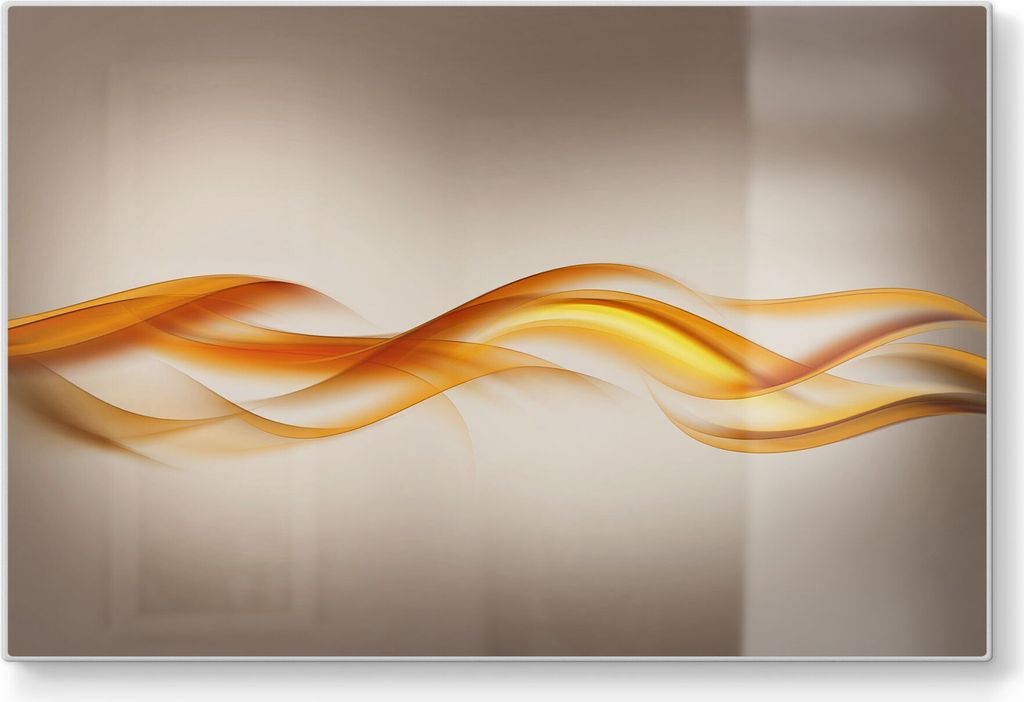 DEQORI Schneidebrett Glas 30x20 cm 'Flammenartige Welle' Schneideplatte groß