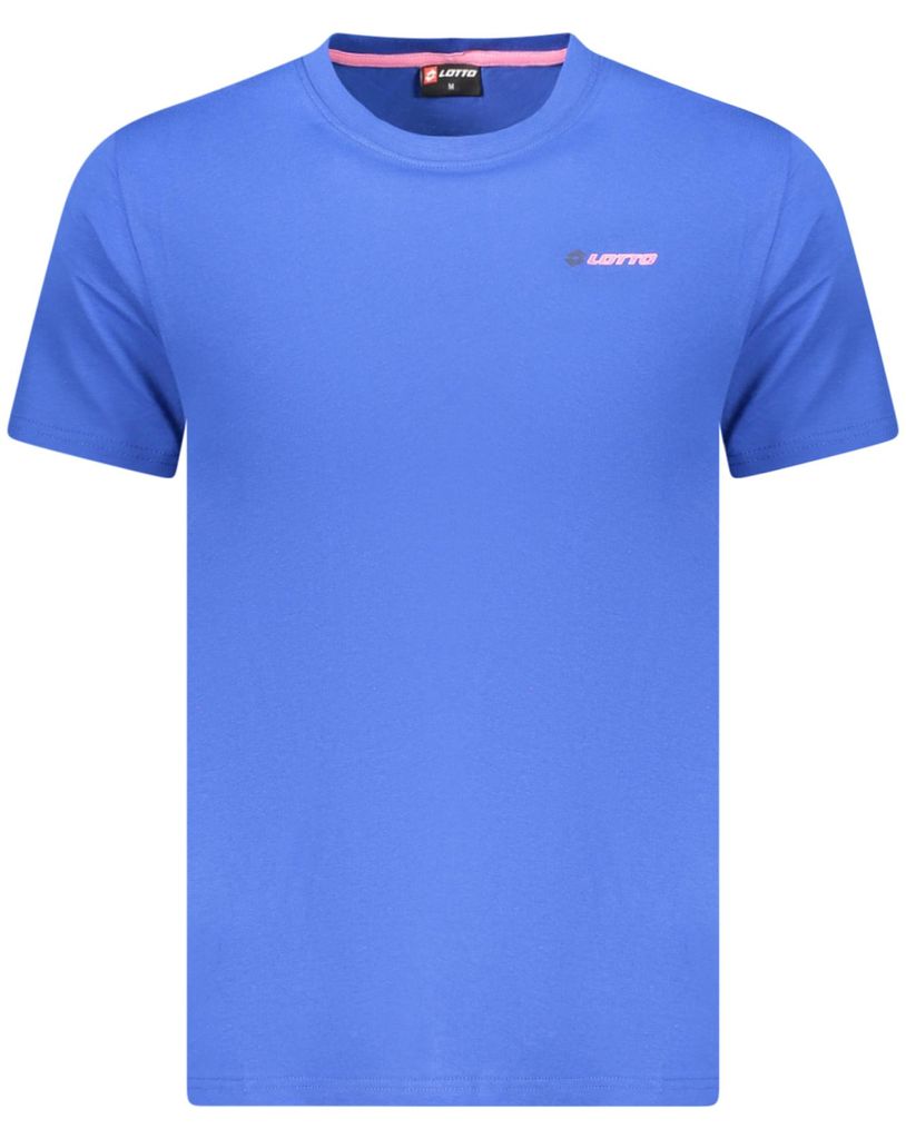Herren Kurzarm T-Shirt Blau mit Rundhals und Logo-Aufdruck