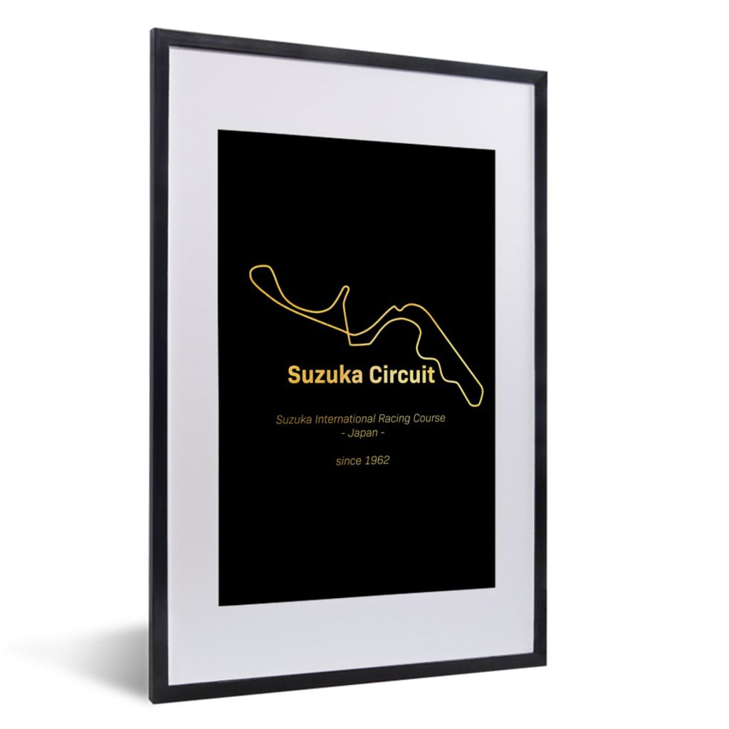 MuchoWow Gerahmtes Poster Rennstrecke - Formel 1 - Suzuka 40x60 cm - Poster mit Schwarzem Bilderrahmen Wandposter Rahmen Foto Bilder - Poster in ...
