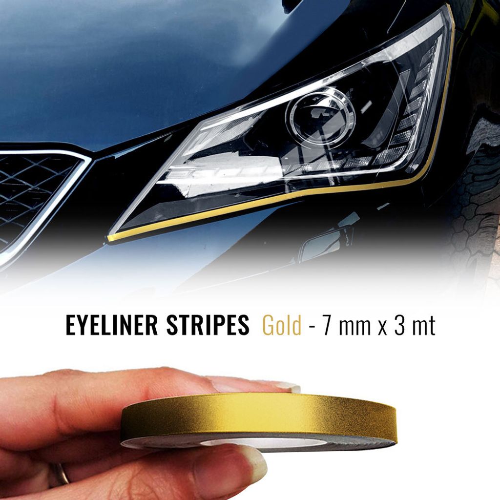 Klebestreifen Eyeliner für Auto Scheinwerfer Gold 7 mm x 3 mt