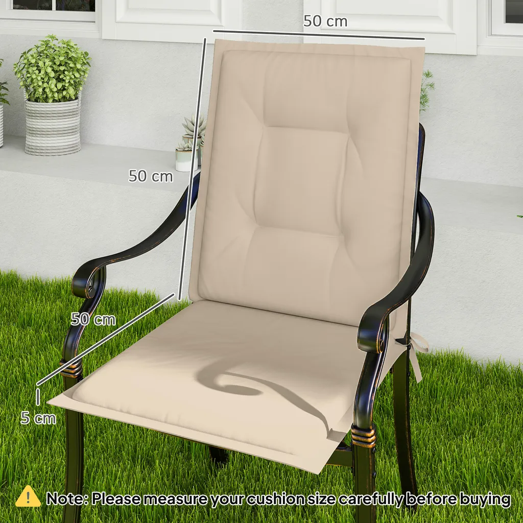 Cuscini per Mobili da Giardino Outsunny Beige 108x50 cm Set da 4 - 3