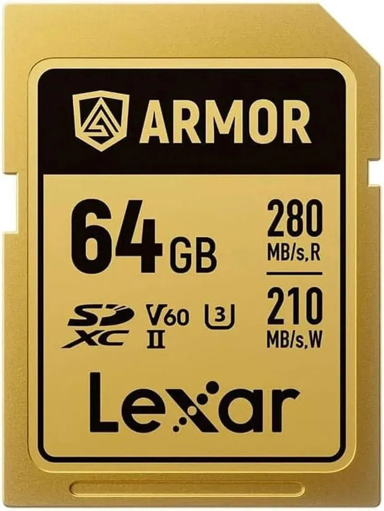 Lexar ARMOR Gold SDXC 64GB UHS-II V60 - Acciaio Inox Professionale