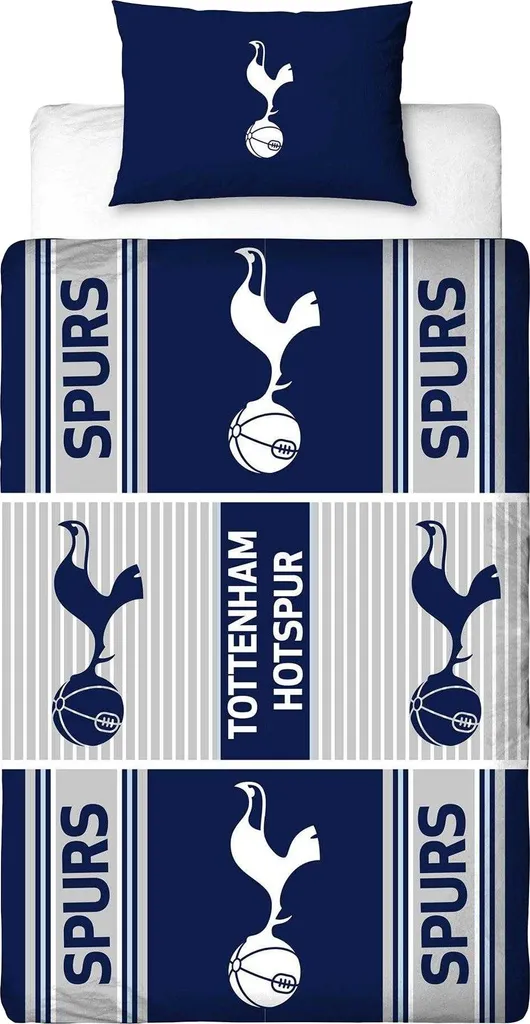Parure de Lit Spurs TC1049 Réversible Bleu et Blanc - Logo Officiel THFC
