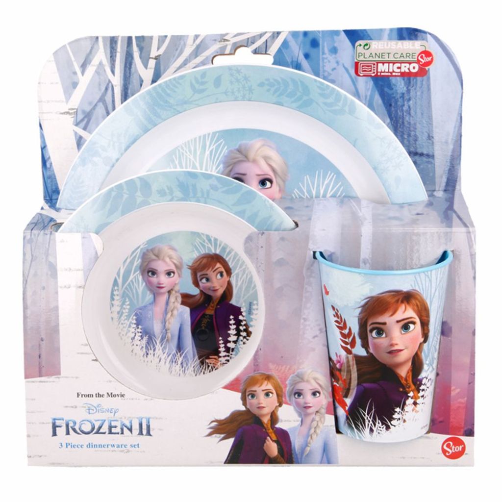 Disney Frozen " Die Eiskönigin 2 Melamin Set Becher,Teller & Müslischüssel NEU 
