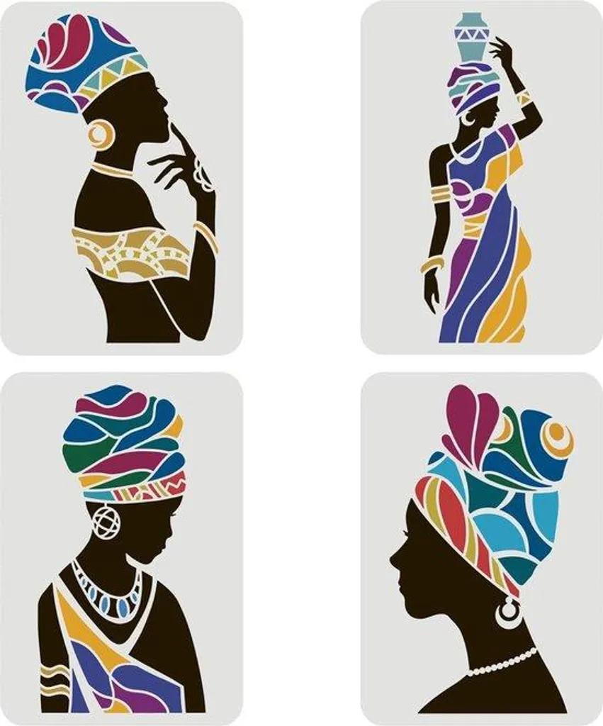 Pochoir tribal en PET durable 29,7x21cm pour peinture sur tout tissu