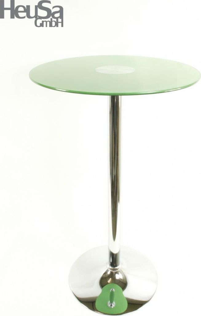 Bistro Tisch grün Glasplatte rund 102 cm grüne Tischplatte Glastisch Stehtisch Modell Berlin
